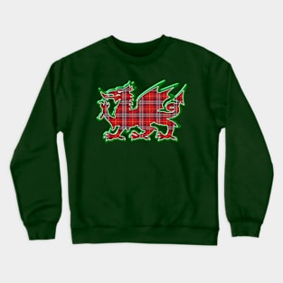 The Harry / Harrison Family Tartan Cymru Welsh Dragon symbol design Crewneck Sweatshirt